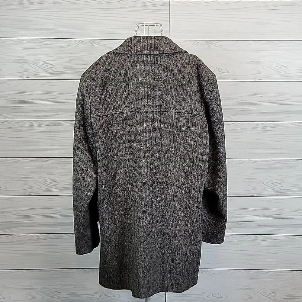 Vintage PENDLETON Car Coat Wool Donegal Tweed Jacket Mens Size 46 Long
